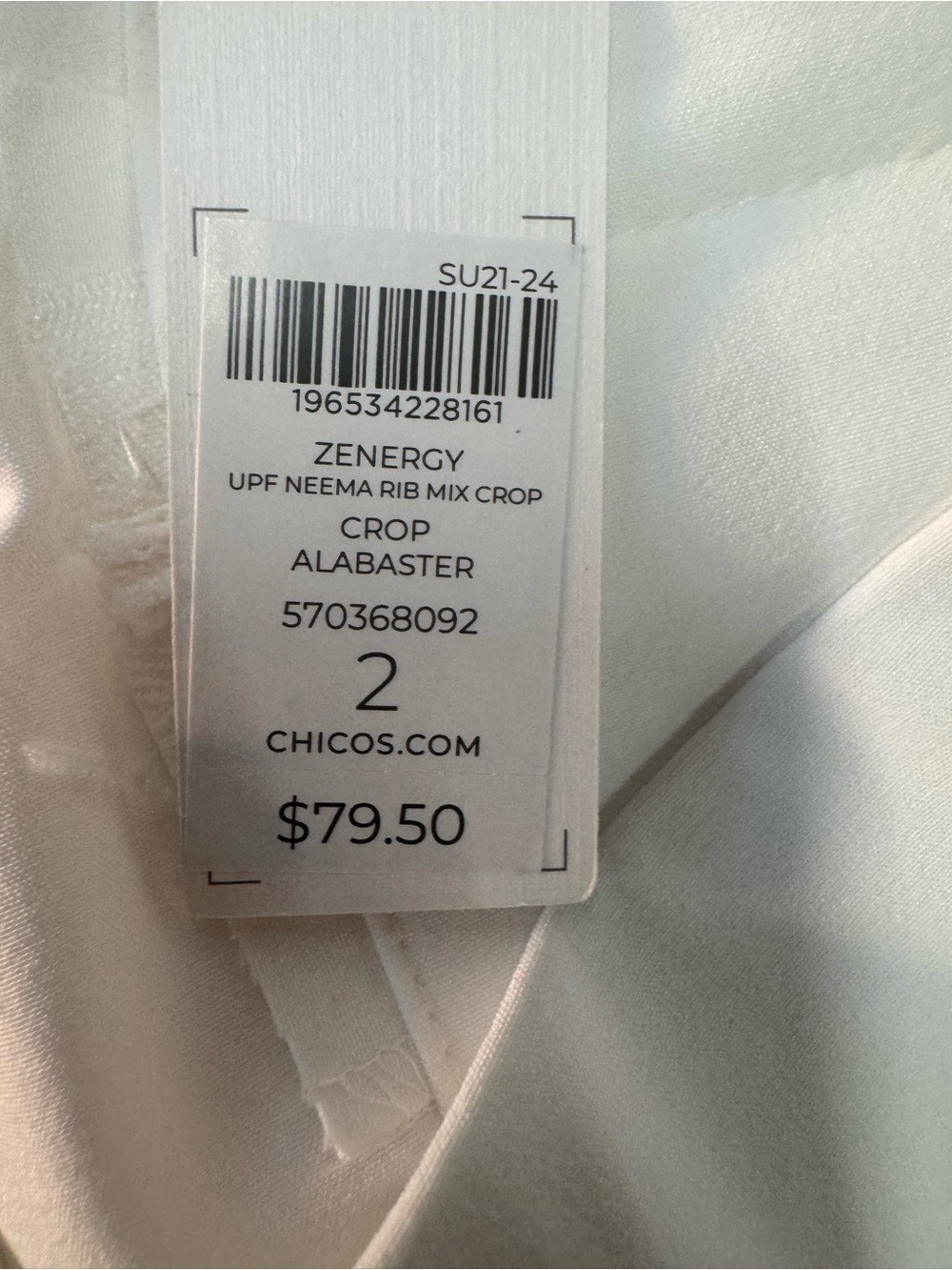 Chico's Women's White Stretch Chinos with Front Zip Pockets - Picture 9 of 10